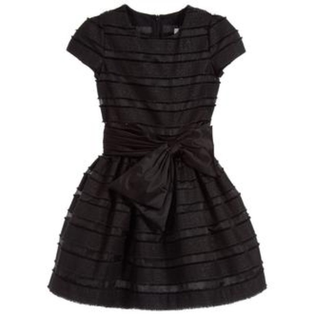 LILI GAUFRETTE Black Organza & Taffeta Girls Dress